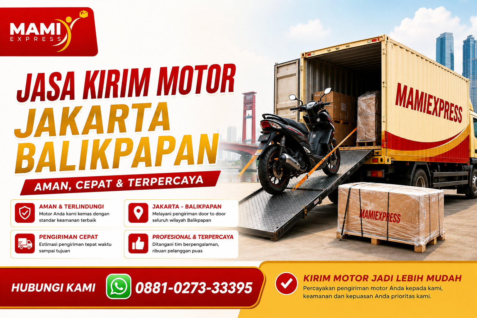 Jasa kirim motor jakarta balikpapan